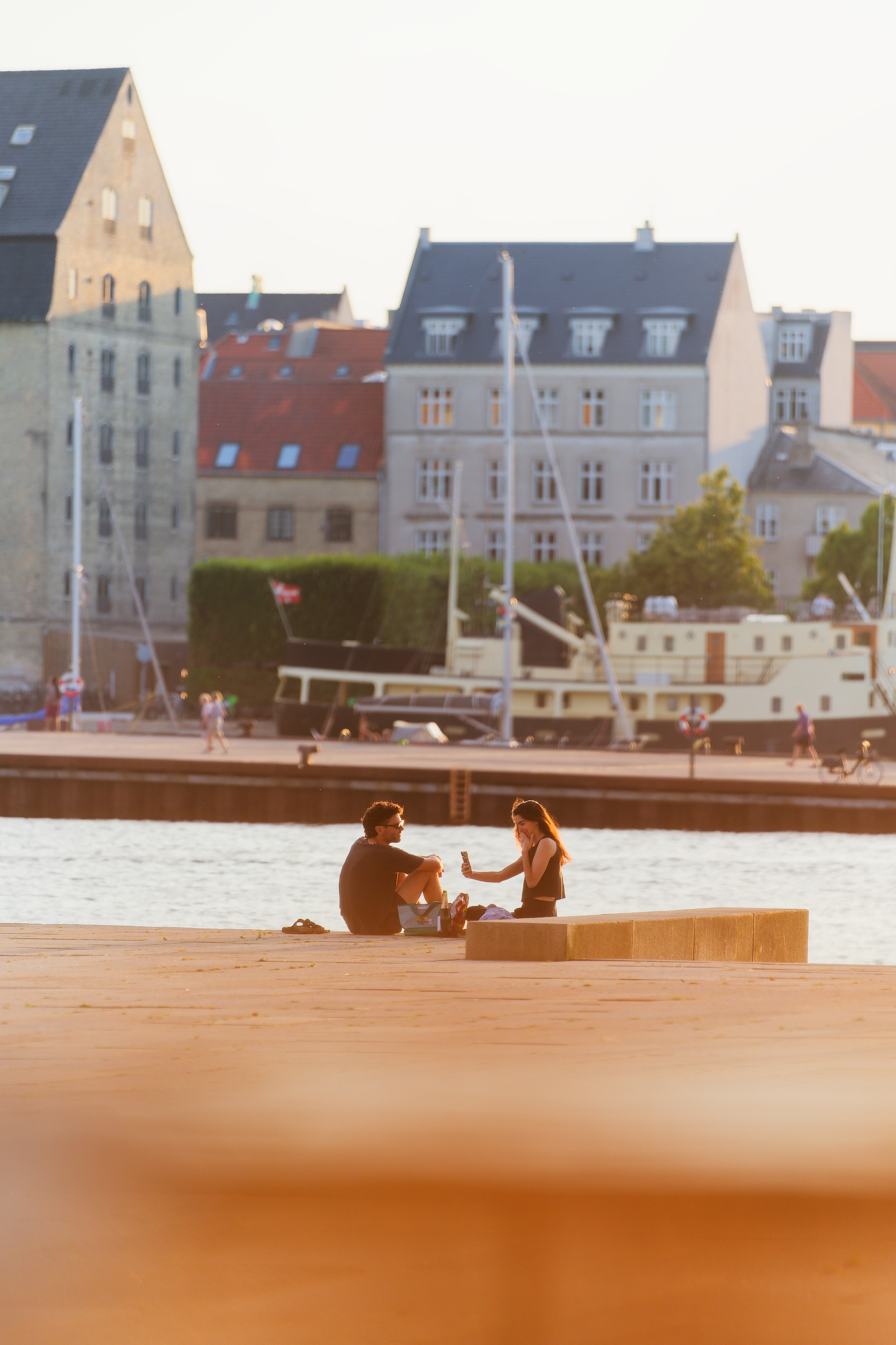 Couple during marriage proposal moment in Copenhagen